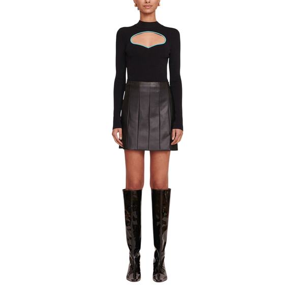 STAUD Dresses & Skirts - Staud Pleated Black Wells Mini Skirt Size 0